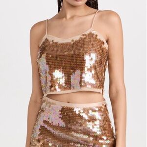Velma Sequin Tank Tawny
